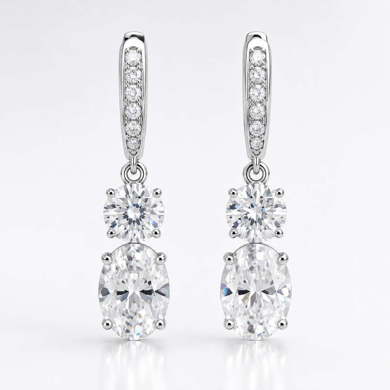 Moissanite Drop Earrings – 925 Sterling Silver
