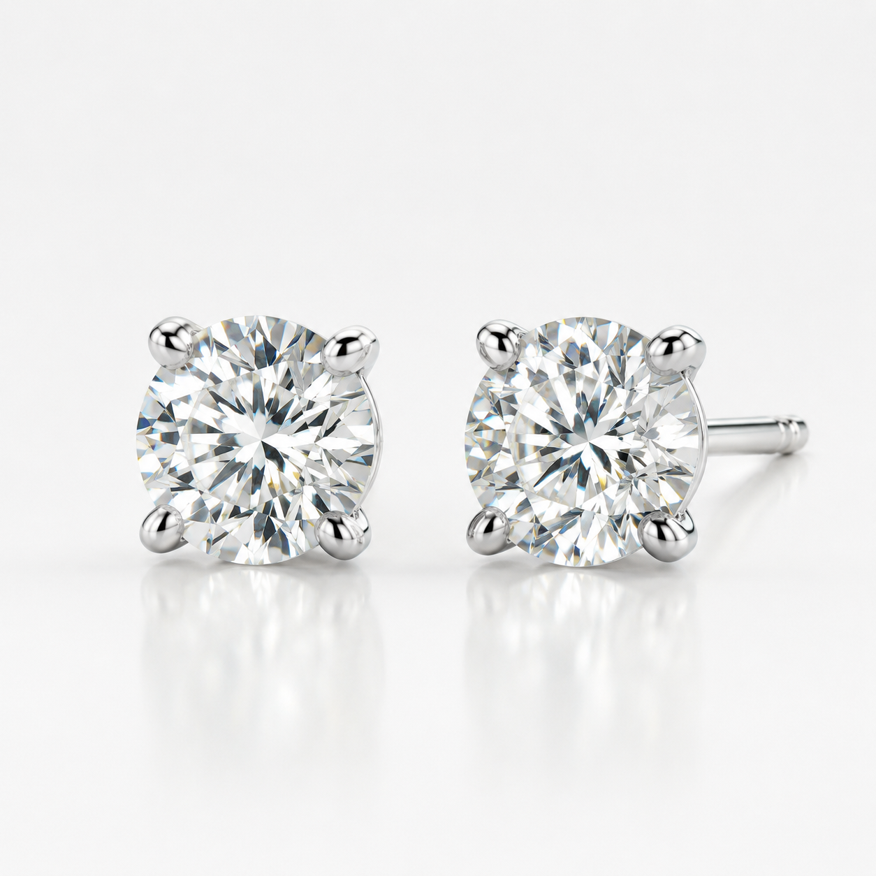 Moissanite Stud Earrings – 925 Sterling Silver